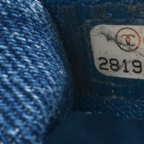 Denim Shearling Hieroglyph Flap Blue