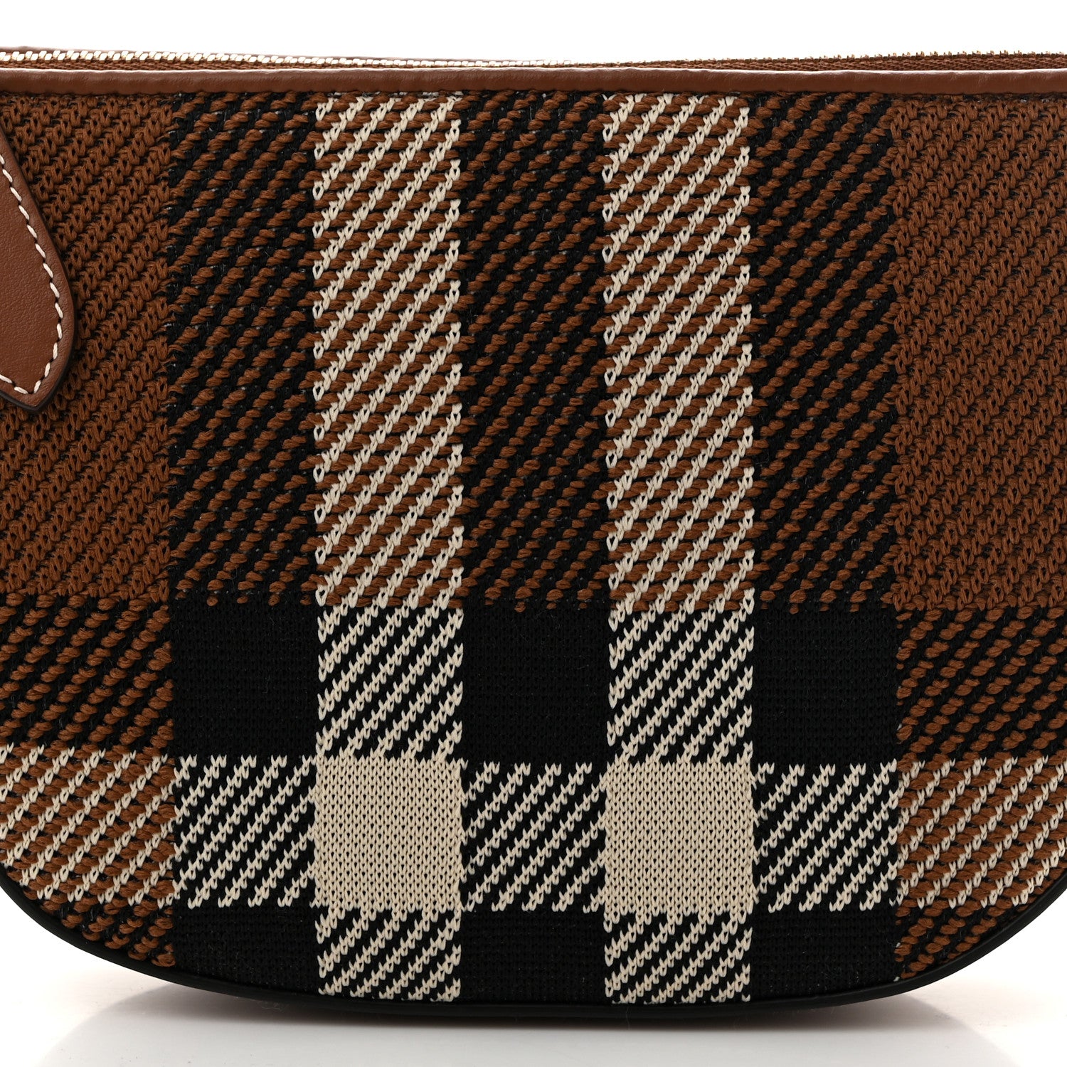 Burberry Canvas Calfskin Check Knitted Small Olympia Birch Brown 7 of 9