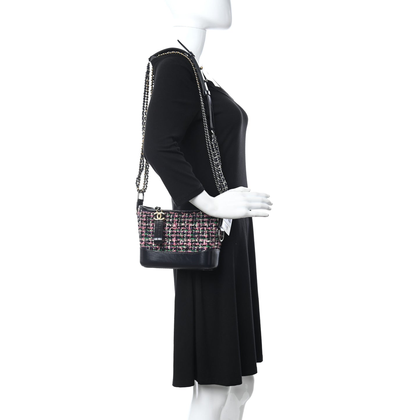 Tweed Calfskin Small Gabrielle Hobo Multi