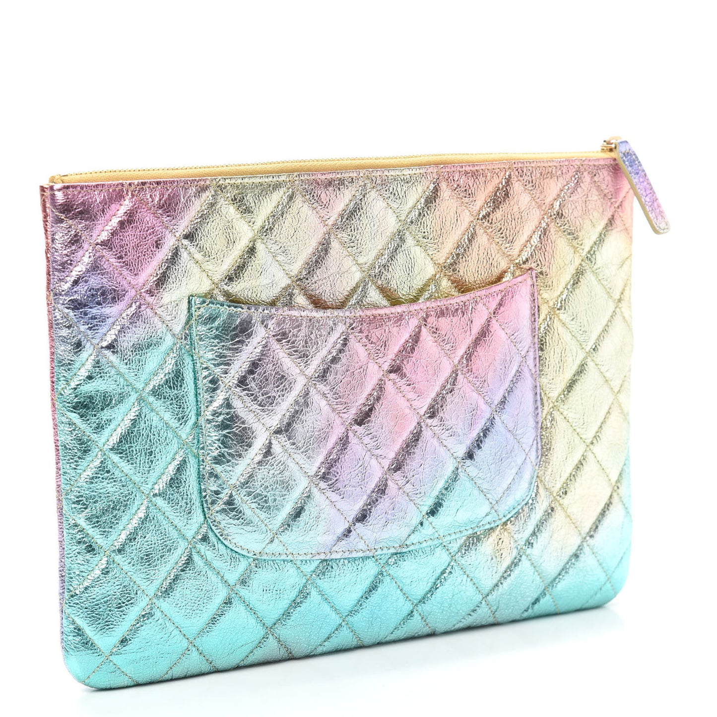 Metallic Goatskin Quilted Medium 2.55 Reissue Cosmetic Case Multicolor