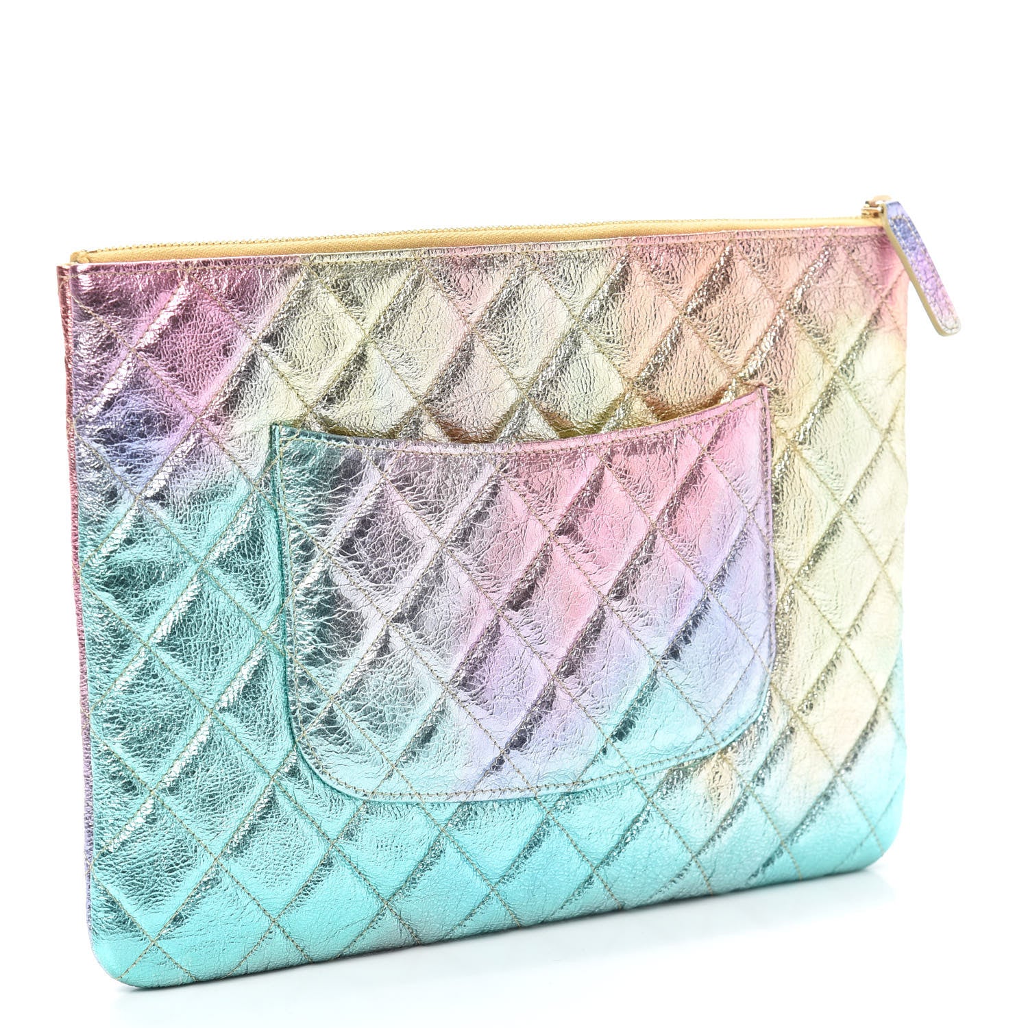 Chanel Metallic Goatskin Quilted Medium 2.55 Reissue Cosmetic Case Multicolor 3 of 7