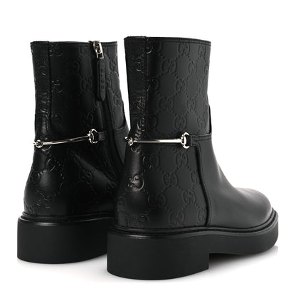 Gucci Guccissima Real Betis Glamour Womens Horsebit Ankle Boots 36 Black 10 of 22