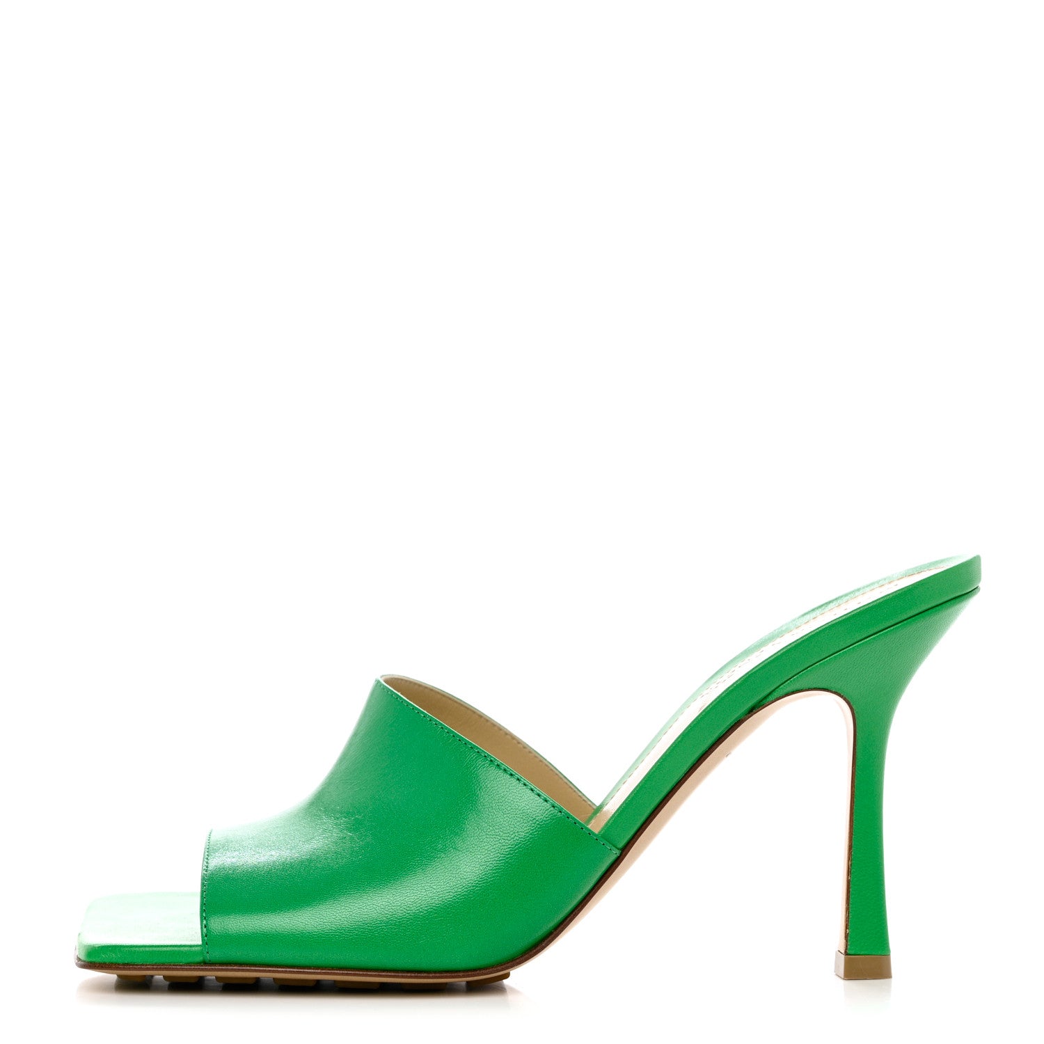 Bottega Veneta Lambskin Stretch Mule Sandals 38.5 Grass 1 of 10