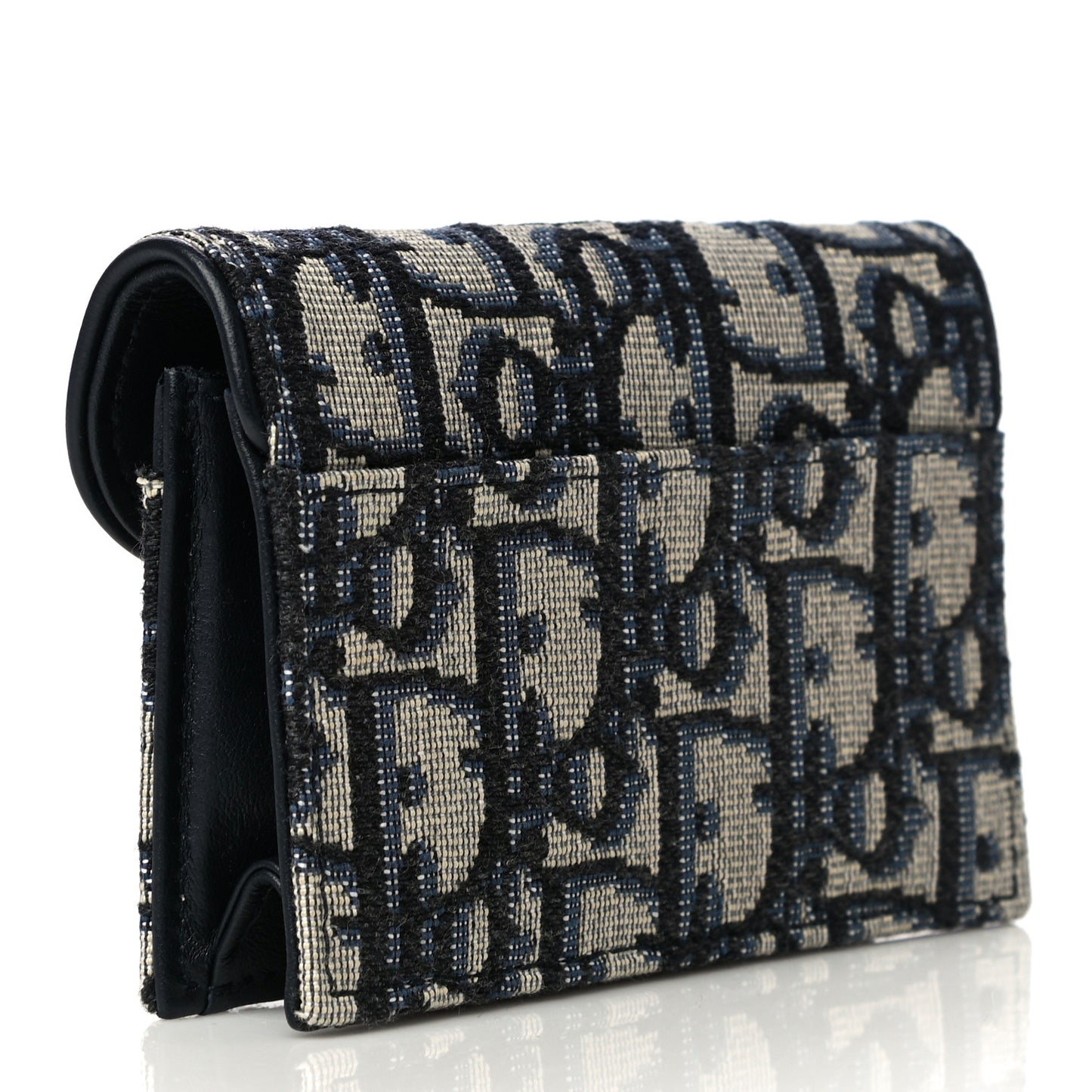 Oblique Saddle Card Holder Blue