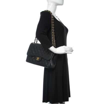 Chanel Caviar Quilted Jumbo Double Flap Black 2 of 12