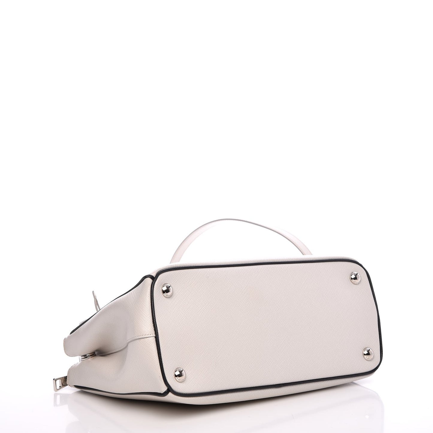 Saffiano Small Galleria Double Zip Tote Bianco