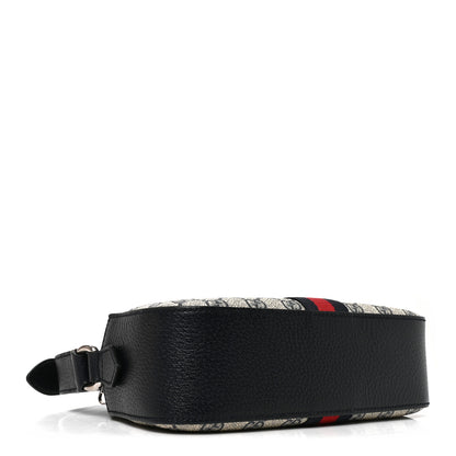 Gucci GG Supreme Monogram Textured Dollar Calfskin Web Small Ophidia Camera Bag Beige Blue 4 of 10