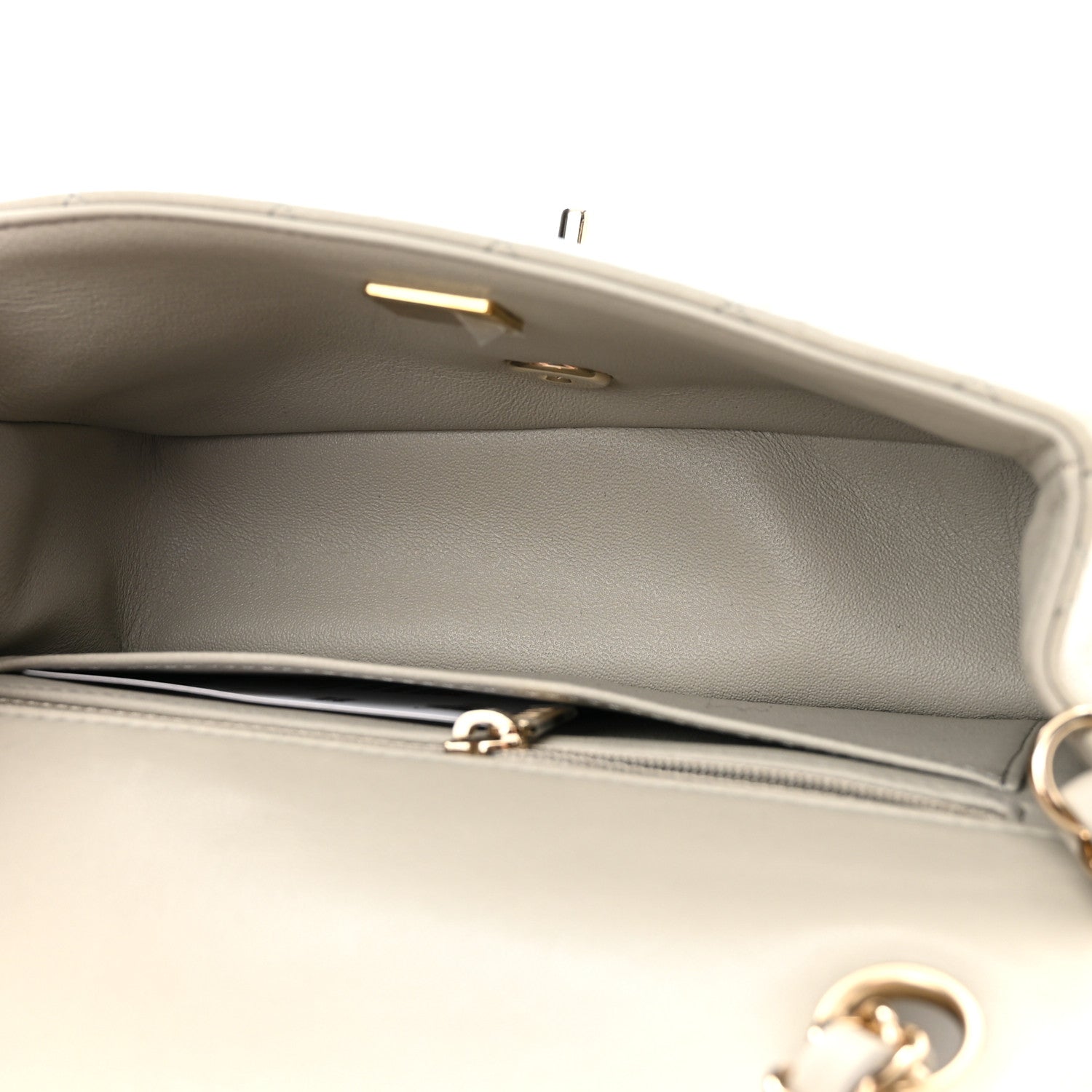 Chanel Lambskin Quilted Mini Rectangular Flap Grey 7 of 11
