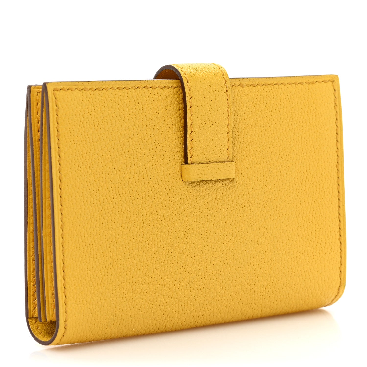 Hermes Chevre Mysore Bearn Card Holder Wallet Sun 3 of 11