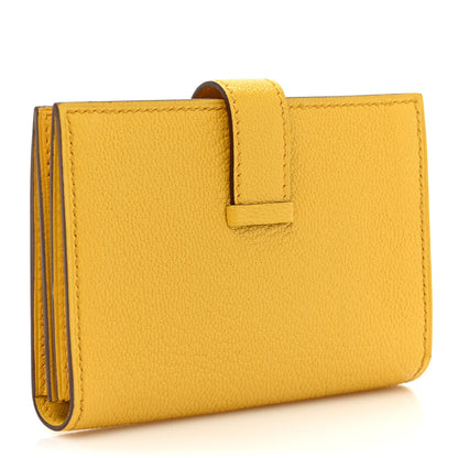 Hermes Chevre Mysore Bearn Card Holder Wallet Sun 3 of 11