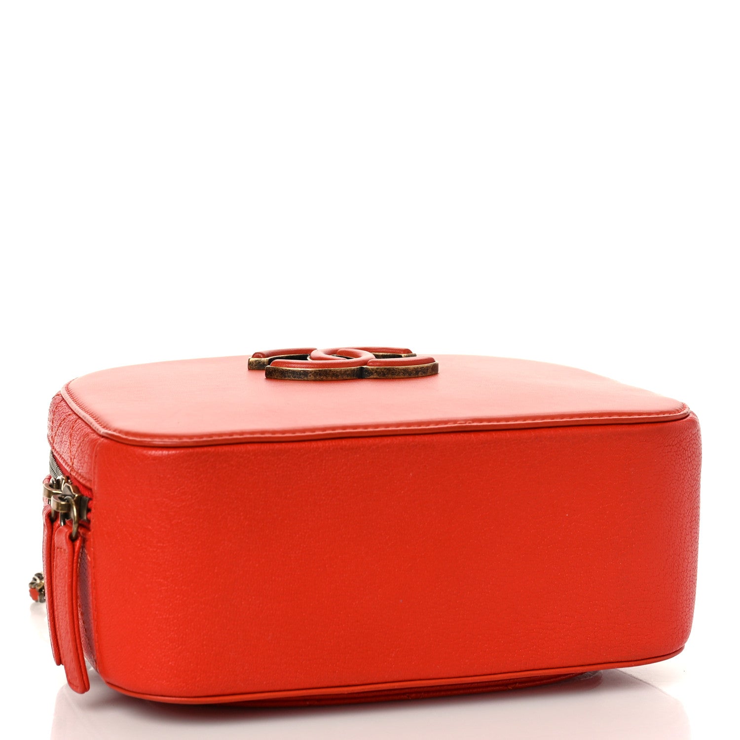 Chanel Shiny Calfskin Goatskin Quilted Small Coco Curve Vanity Red 4 of 9