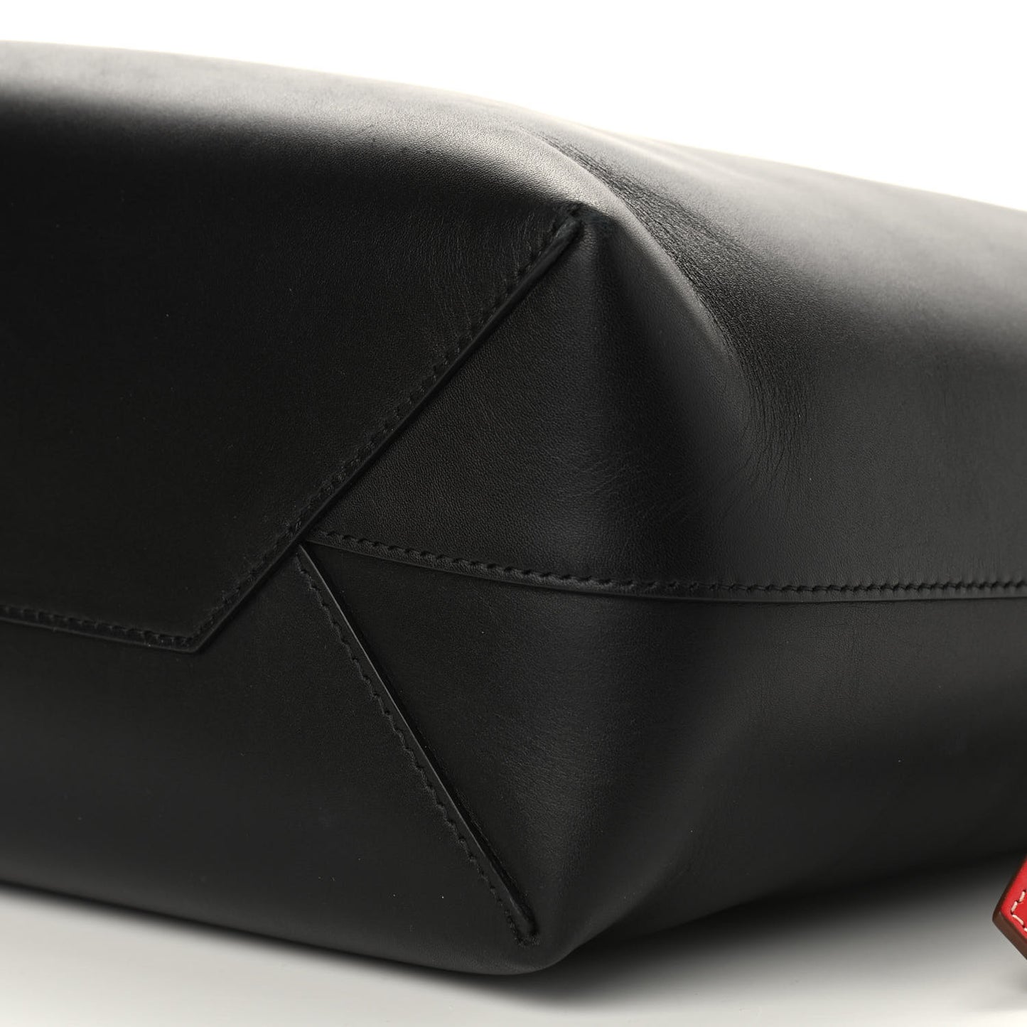 Shiny Smooth Calfskin Twisted Cabas Ivory Black