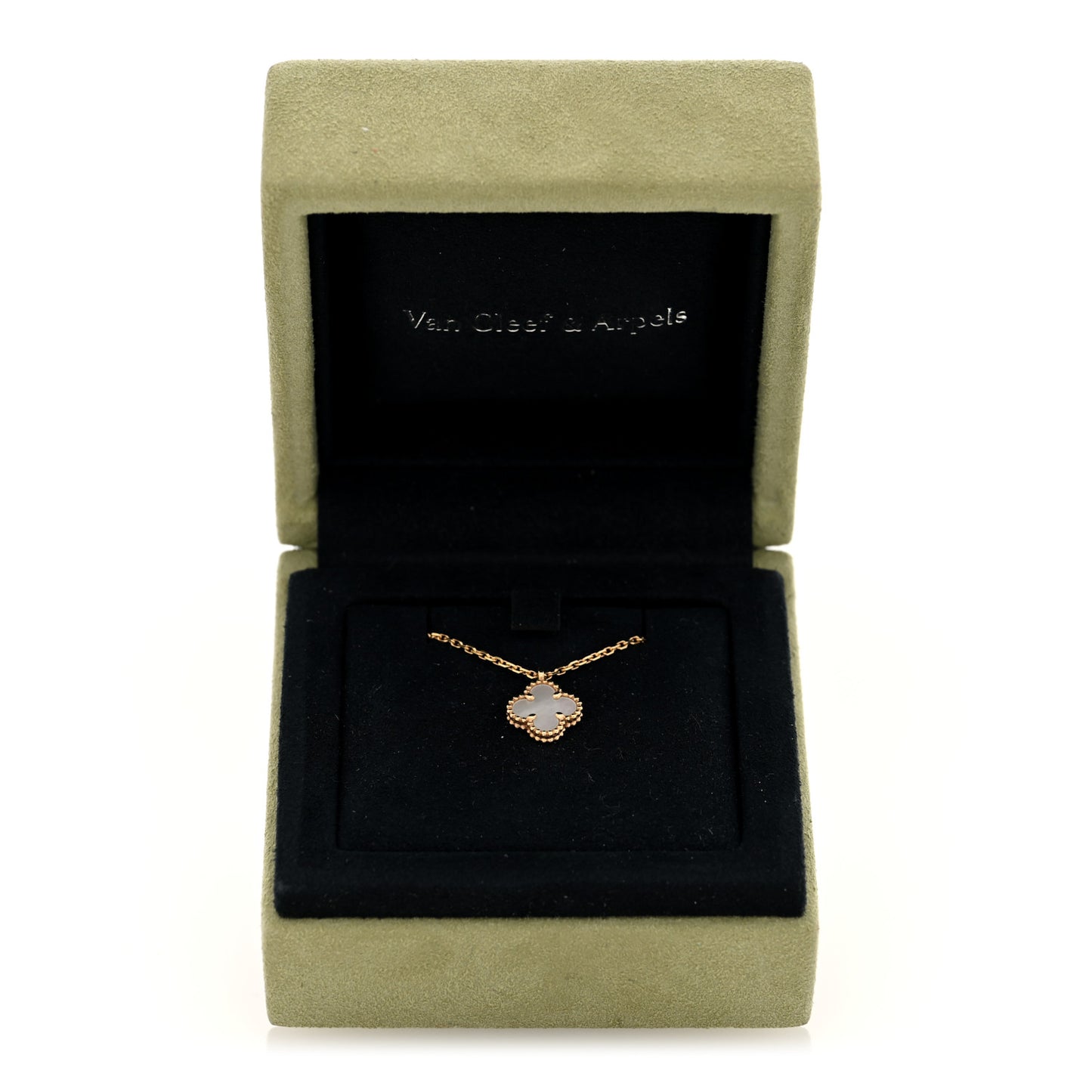 18K Yellow Gold Mother of Pearl Sweet Alhambra Pendant Necklace