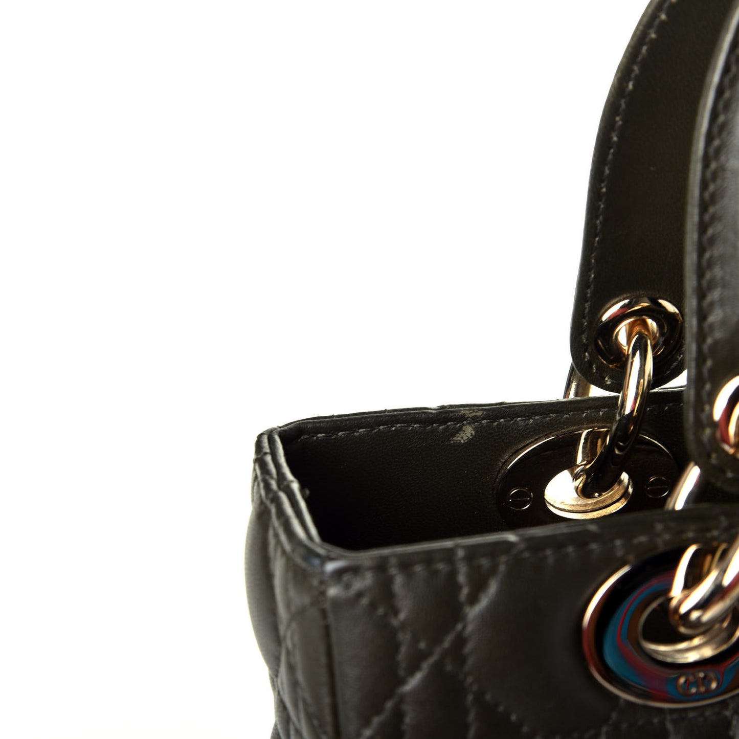 Lambskin Cannage Medium Lady Dior Olive Green