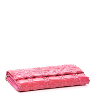 Christian Dior Patent Cannage Rendezvous Chain Wallet Magenta 4 of 7