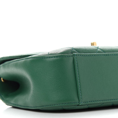 Chanel Lambskin Quilted Chain Infinity Top Handle Flap Green 8 of 10