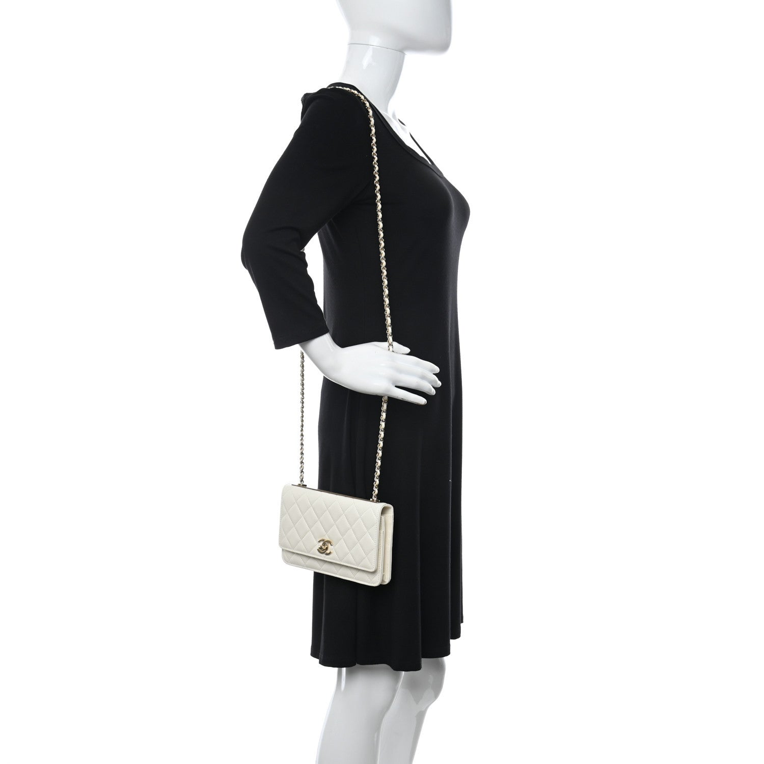 Chanel Lambskin Quilted Trendy CC Wallet On Chain WOC White 2 of 11