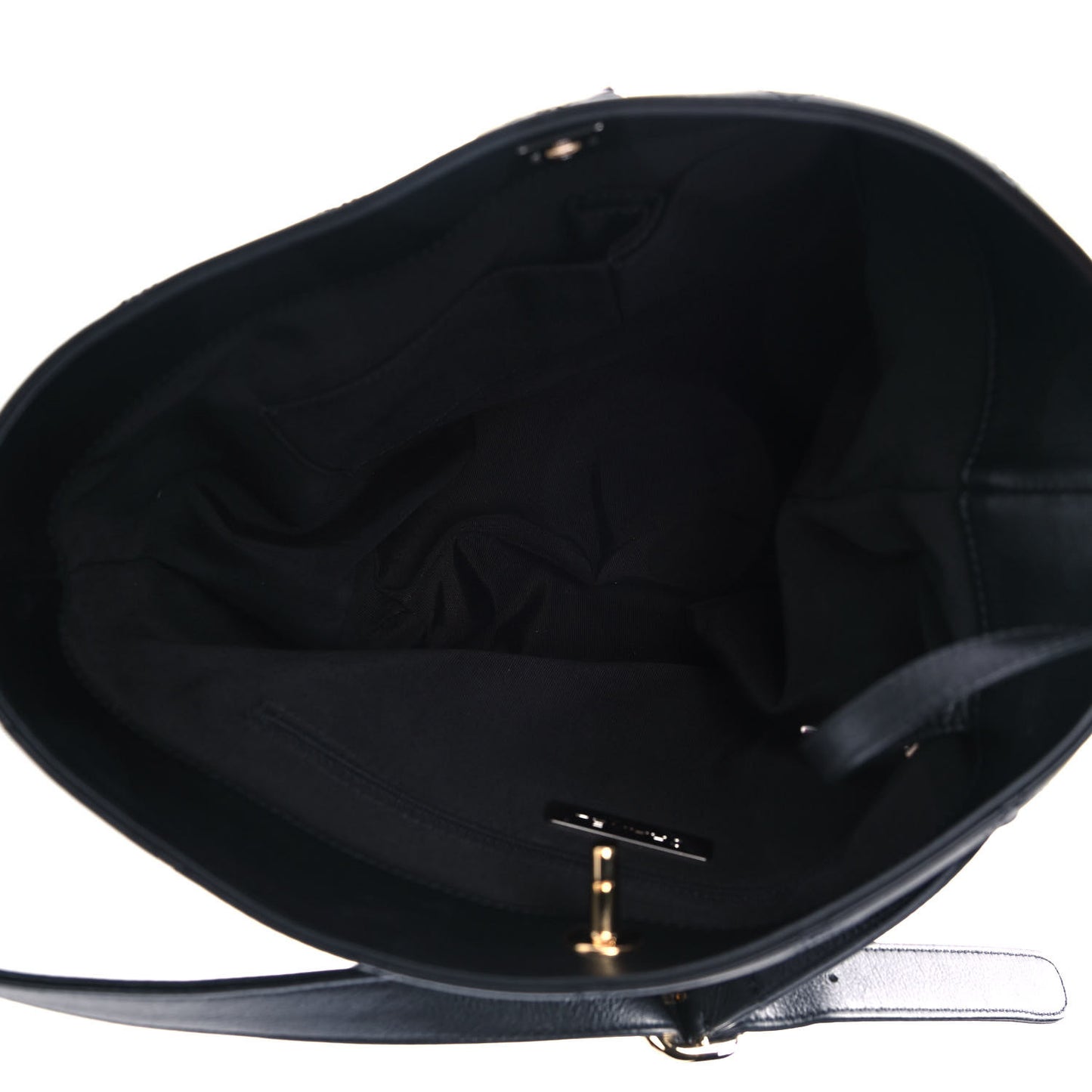 Calfskin Stitched Precious Union Hobo Bag Black