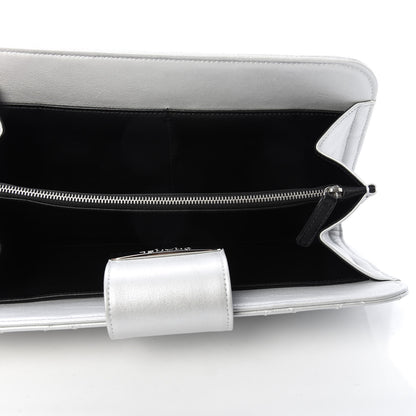 Chanel Metallic Sheepskin Quilted Beauty Lock Clutch Silver 8 of 12