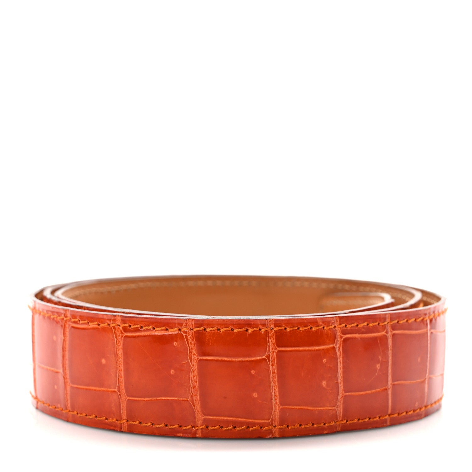 Hermes Shiny Porosus Crocodile 32mm Belt Strap 85 34 Geranium 2 of 4