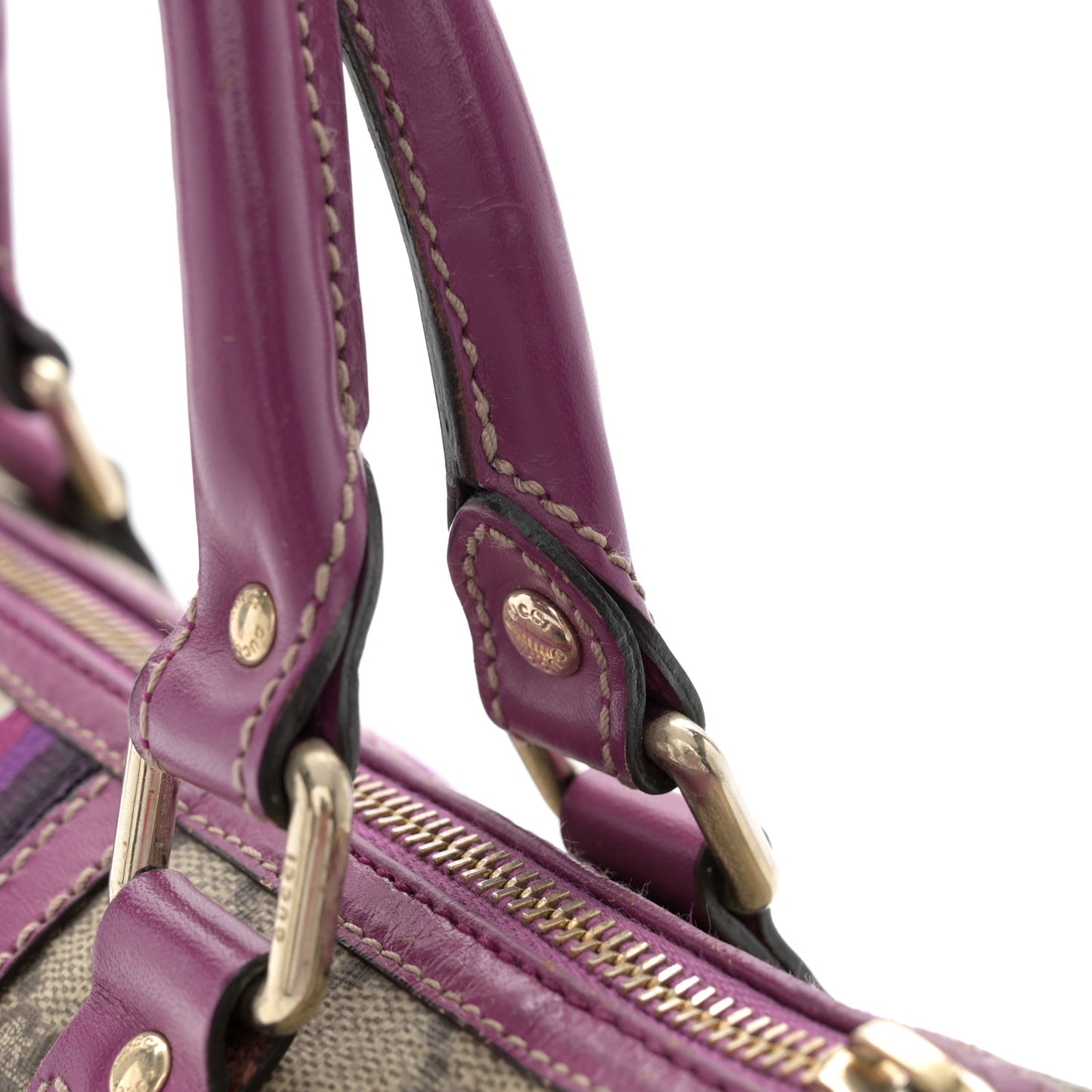 Monogram Vintage Web Small Boston Purple