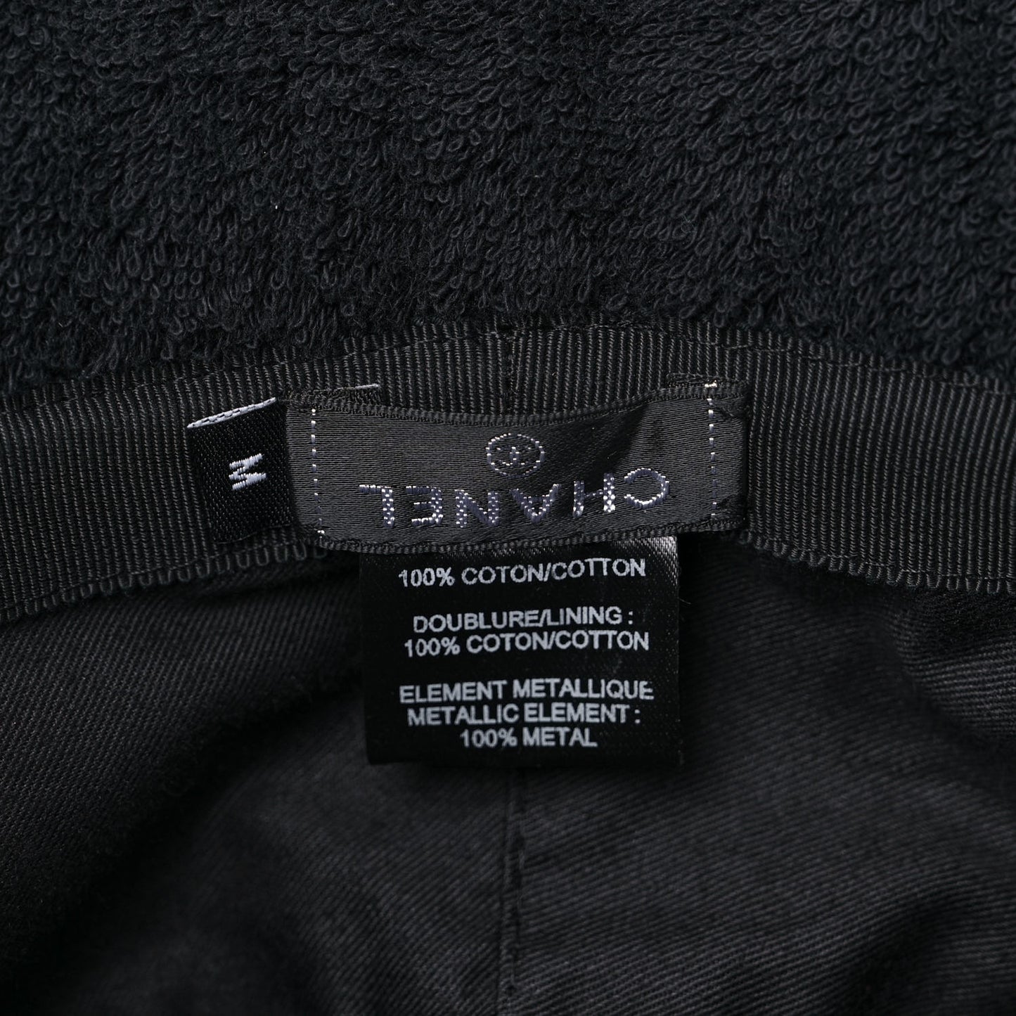 Terry Cloth CC Bucket Hat M Black