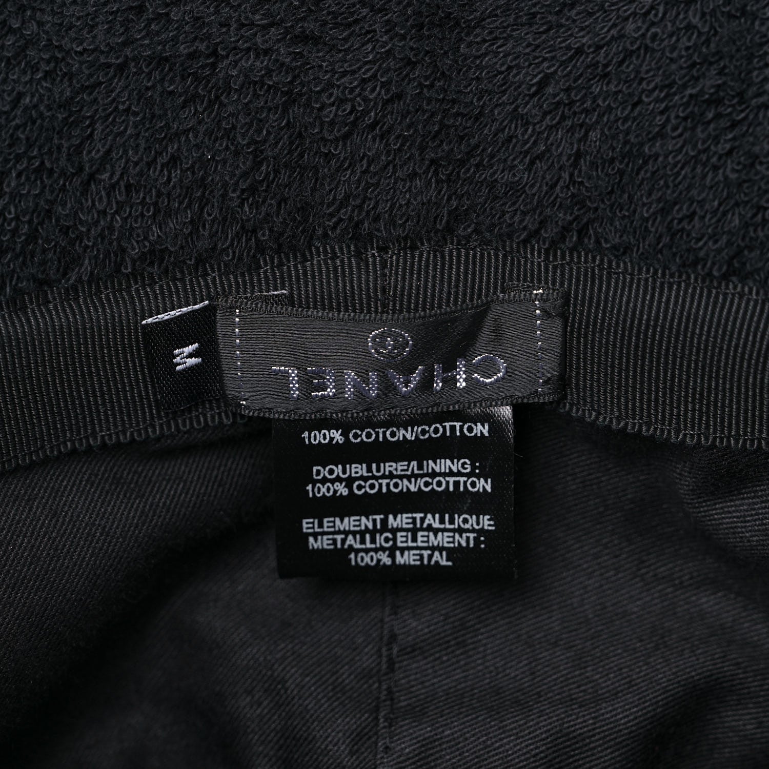 Chanel Terry Cloth CC Bucket Hat M Black 7 of 7
