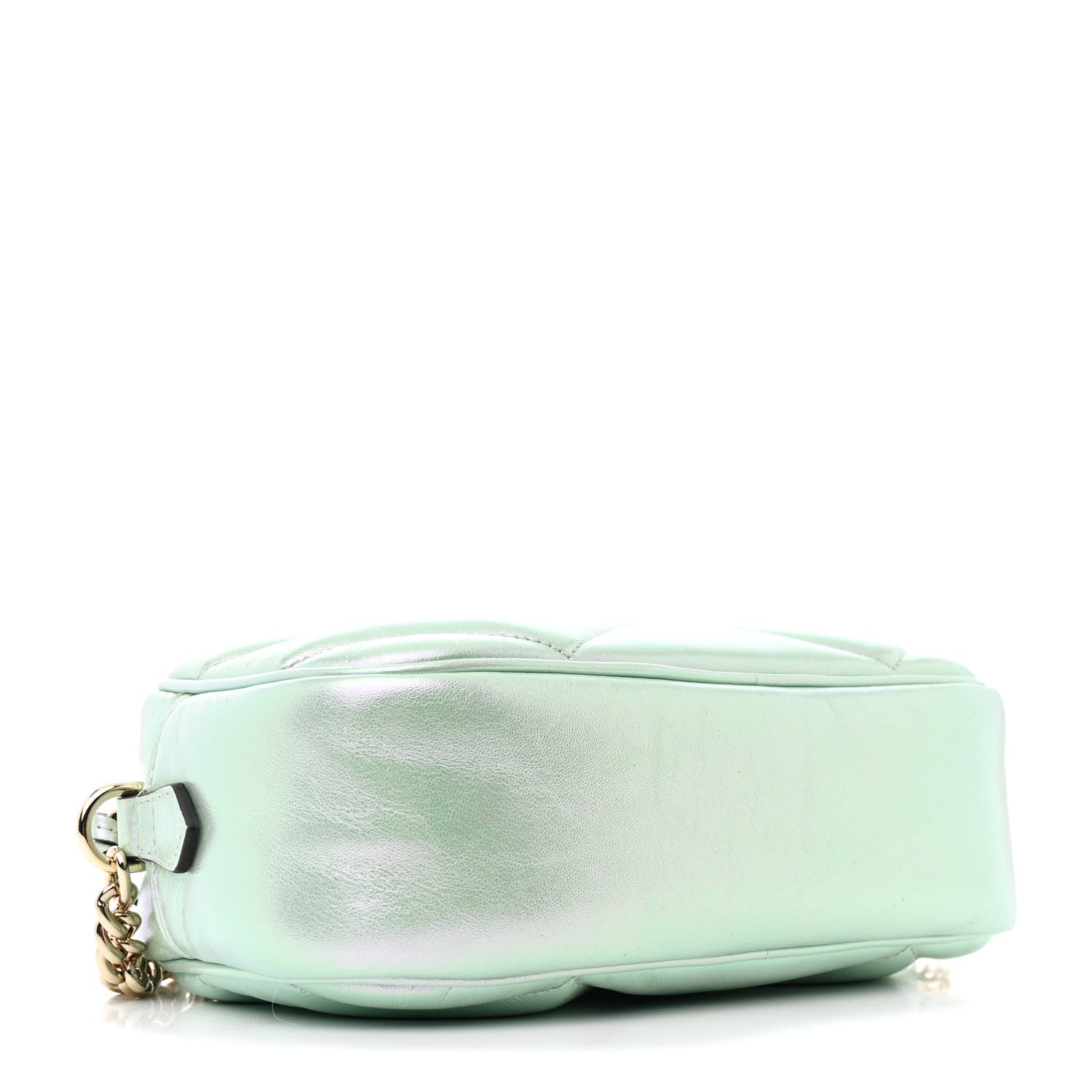 Gucci Iridescent Nappa Chevron Matelasse Small GG Marmont Chain Shoulder Bag Iridescent Salvy Green 4 of 10