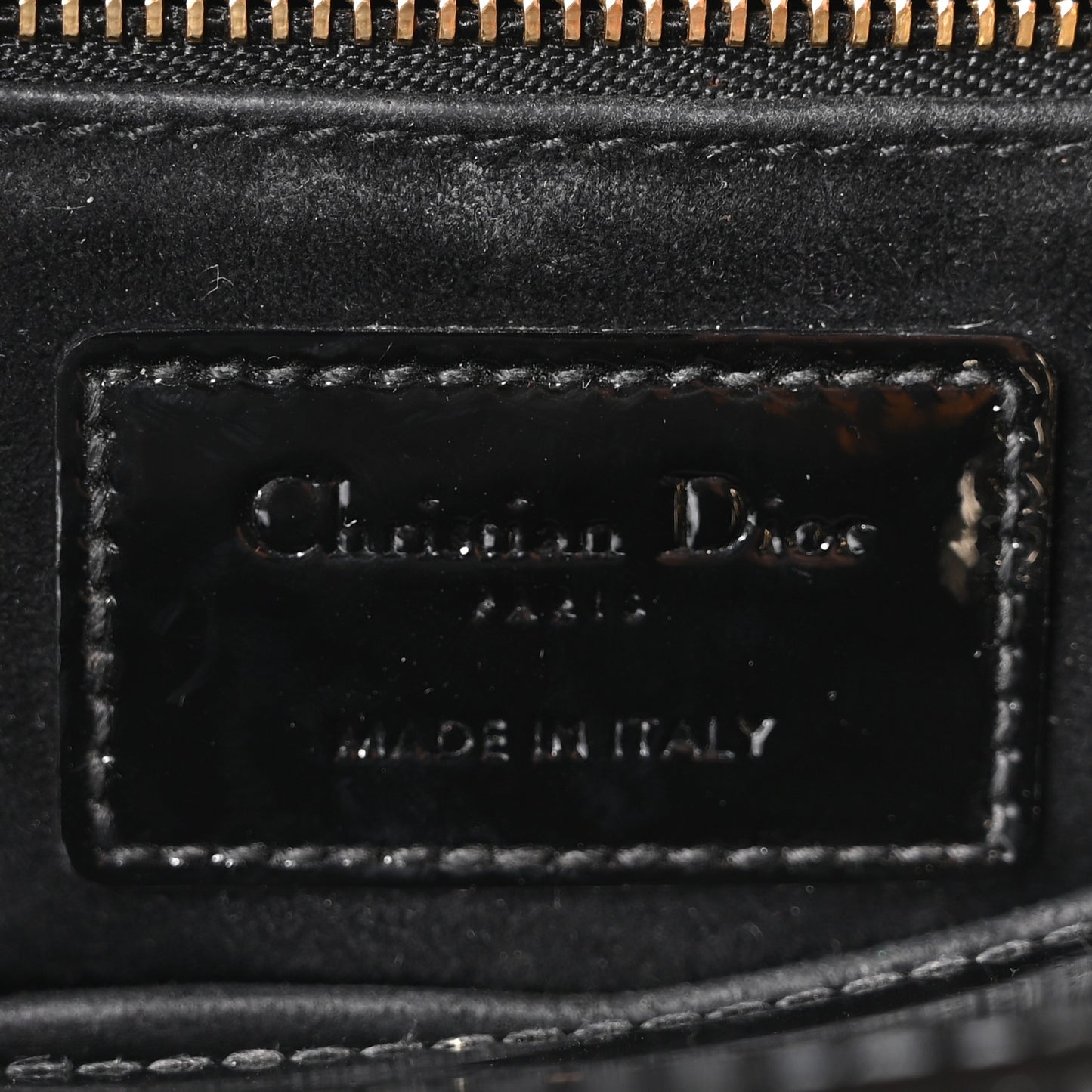 Patent Cannage Small Lady Dior Black