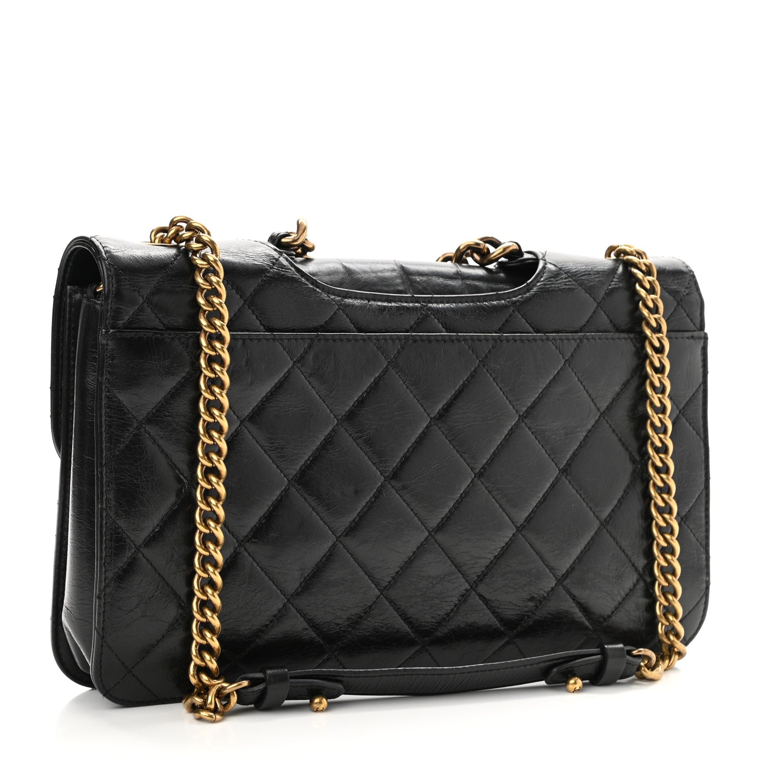 Chanel Glazed Calfskin Quilted Large Perfect Edge Flap Black 3 of 11
