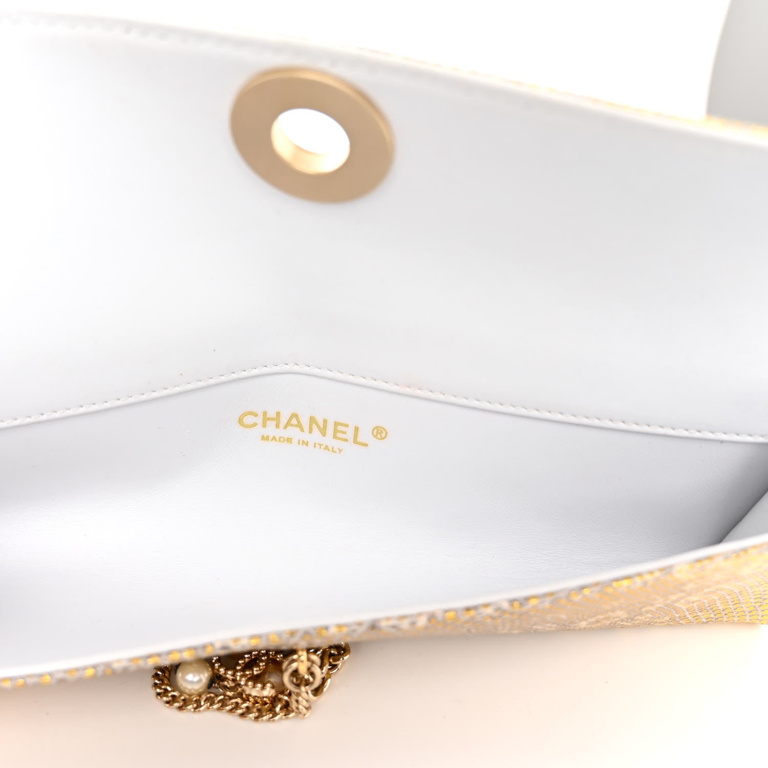 Chanel Lizard Pearl Evening Clutch Beige 5 of 12