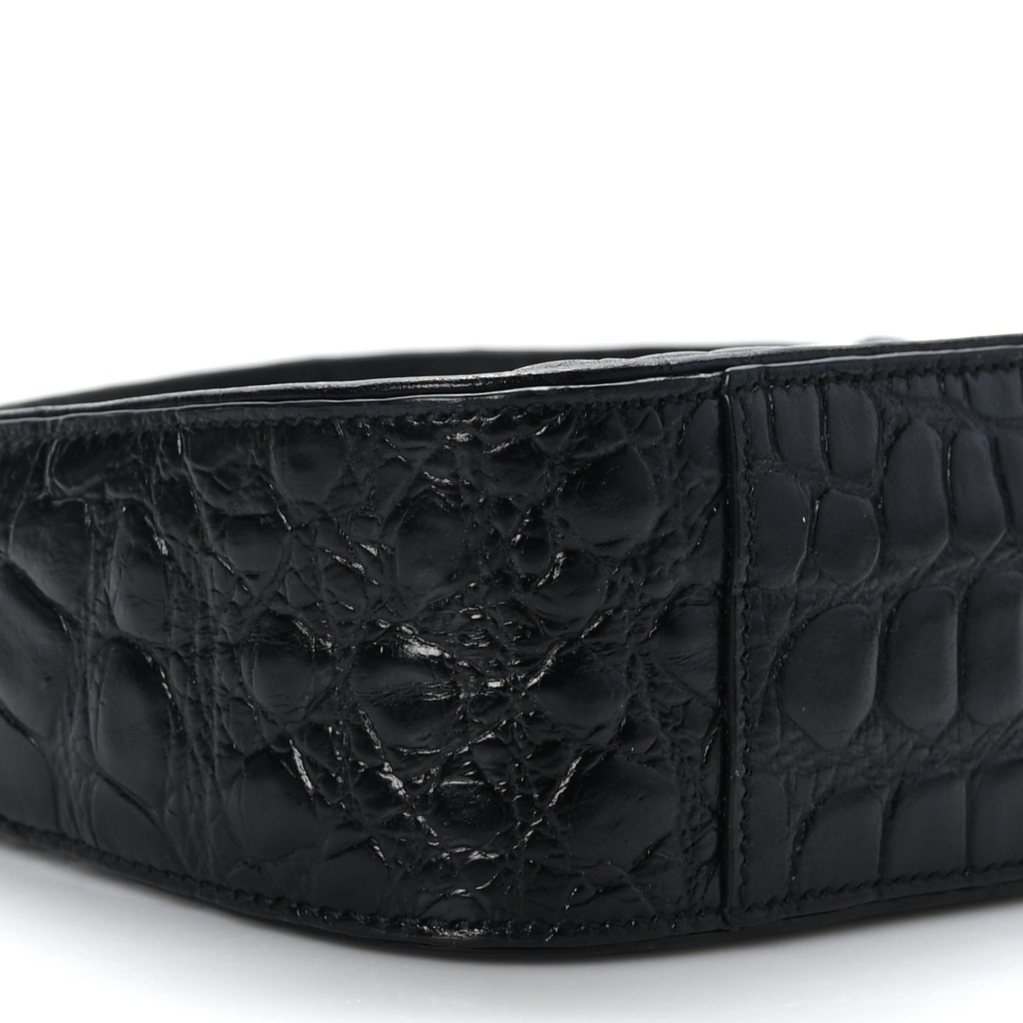 Calfskin Crocodile Embossed LE 5 A 7 Hobo Black