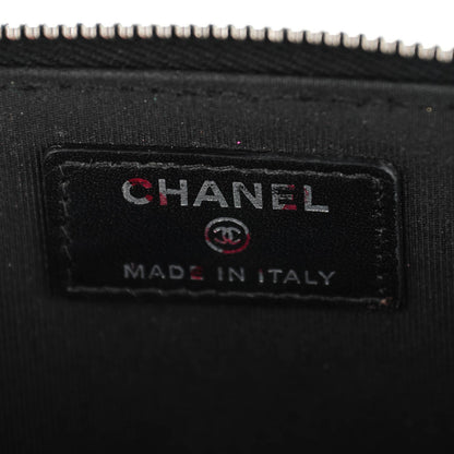 Chanel Patent Quilted Small Triple Zipper Wallet Black 6 of 7