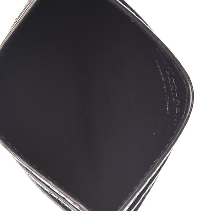 Saint Laurent Calfskin Crocodile Embossed Card Case Black 5 of 10