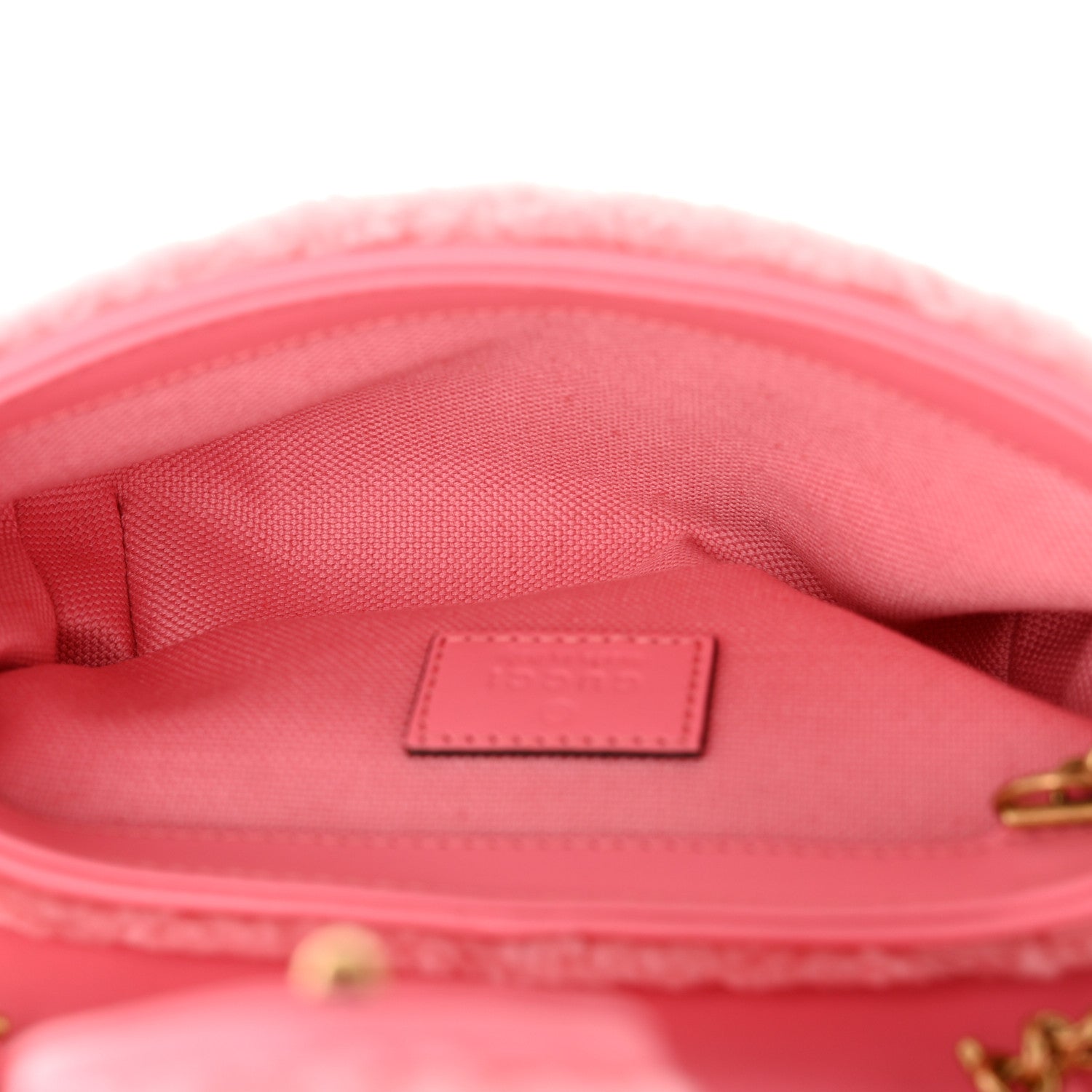 Gucci Shearling Matelasse Super Mini GG Marmont Shoulder Bag Lotus Pink 5 of 10