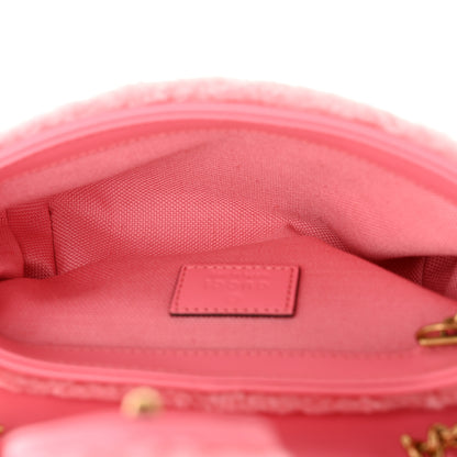 Gucci Shearling Matelasse Super Mini GG Marmont Shoulder Bag Lotus Pink 5 of 10