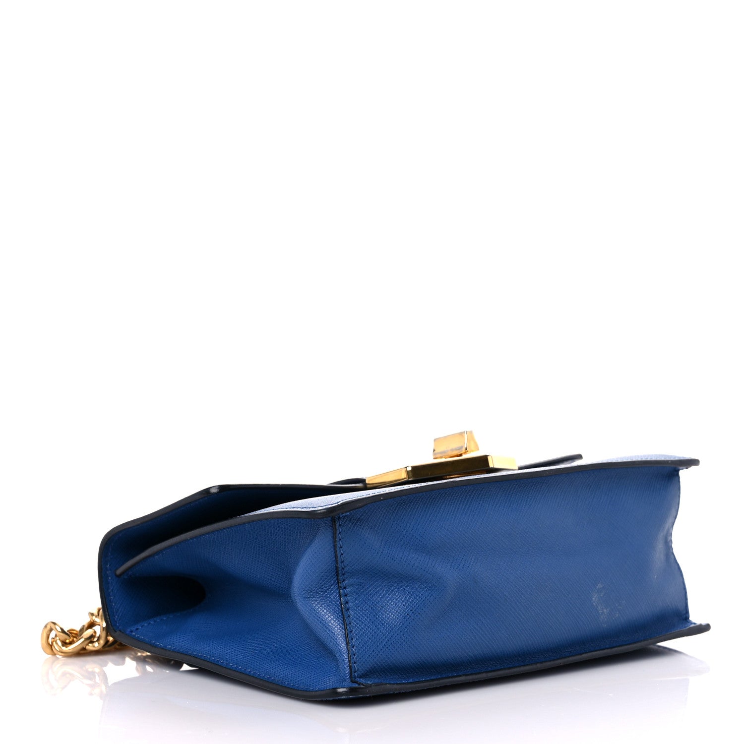 Prada Saffiano Lock Crossbody Bleu 4 of 21