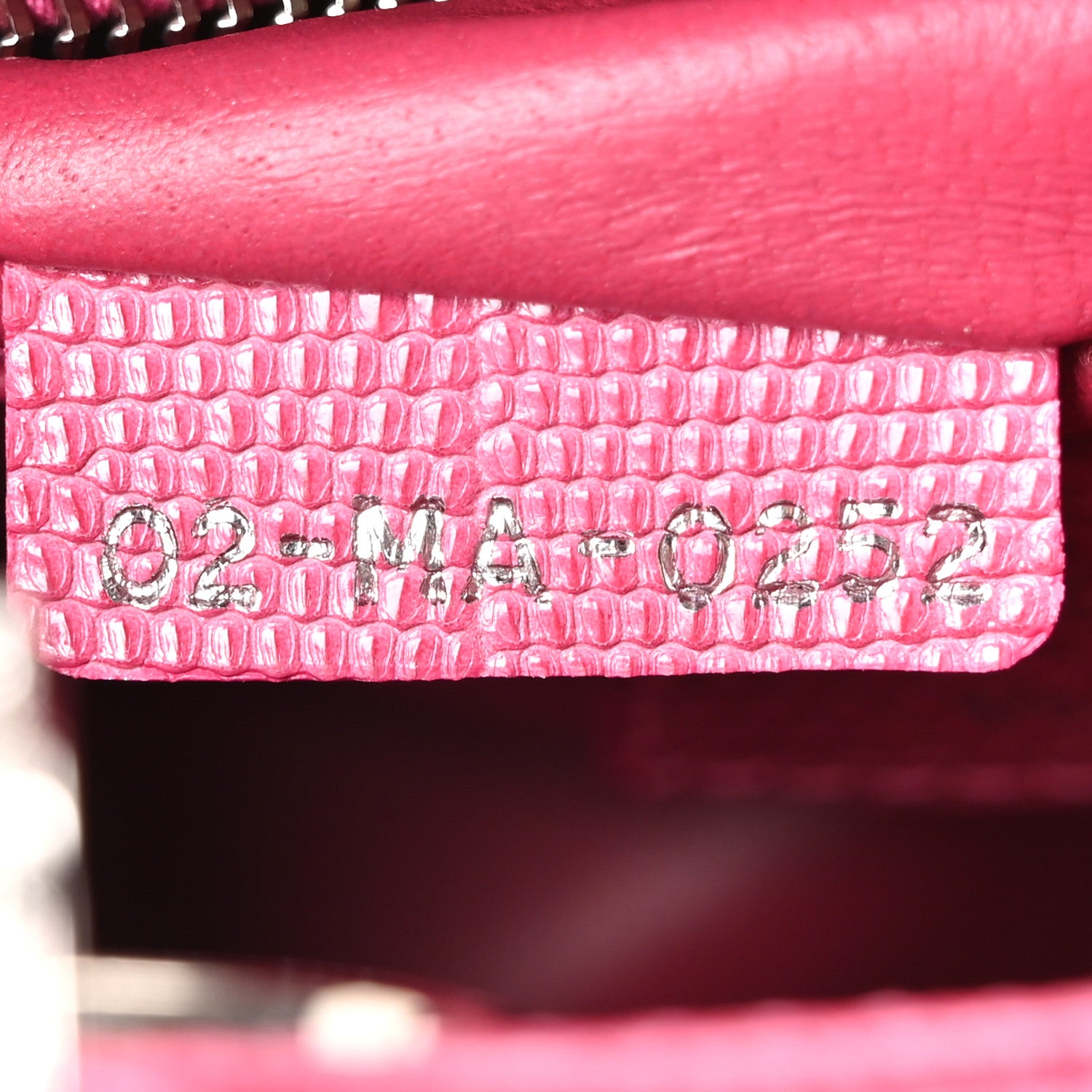 Christian Dior Lizard Swarovski Crystal Mini Lady Dior Dark Pink 7 of 11