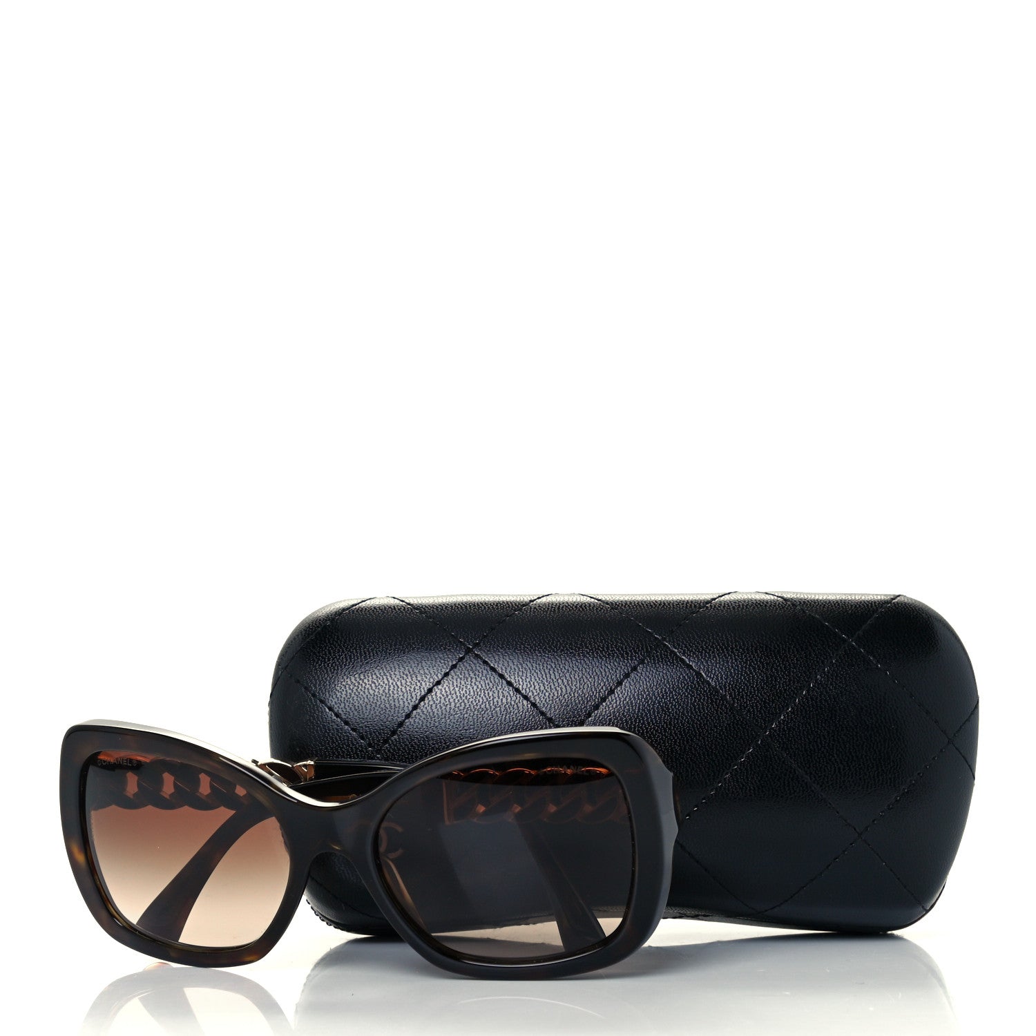 Chanel Acetate Metal Chain Square Sunglasses 5305 Brown 6 of 6