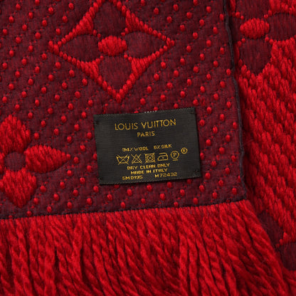 Louis Vuitton Wool Silk Logomania Scarf Rubis 5 of 5