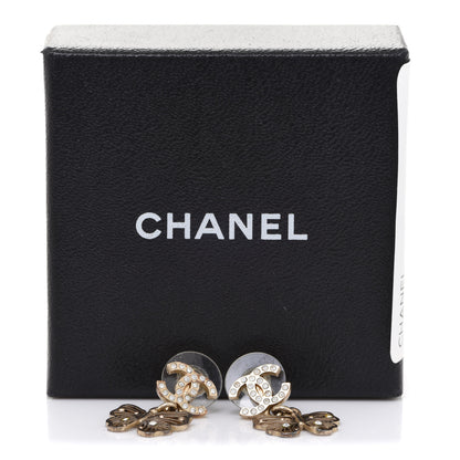Chanel Crystal CC Butterfly Earrings Gold 5 of 5
