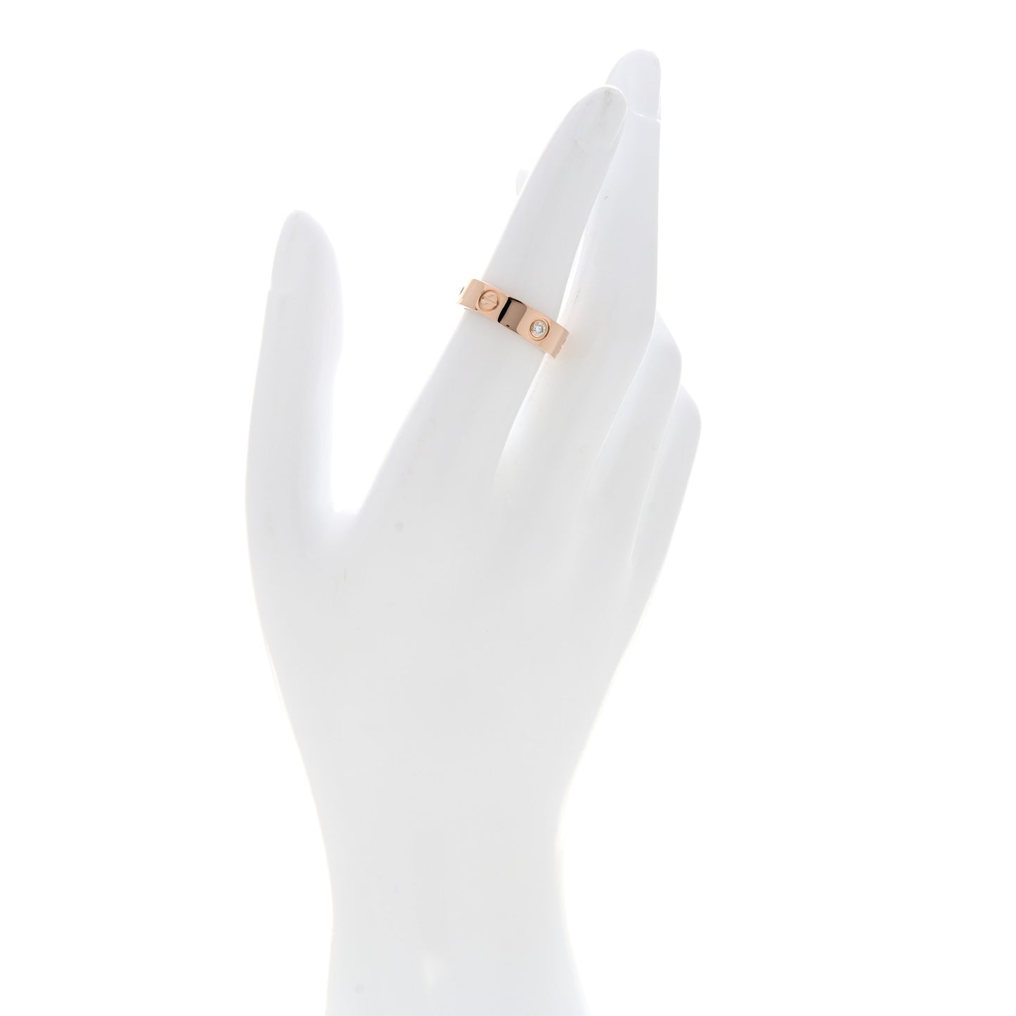 18K Pink Gold 3 Diamond 5.5mm LOVE Ring 52 6