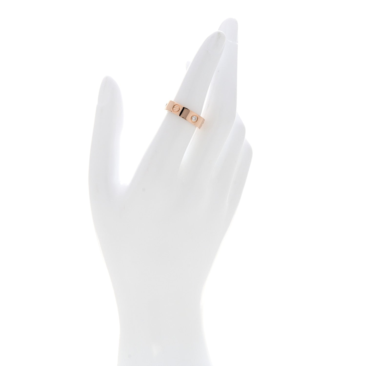 Cartier 18K Pink Gold 3 Diamond 5.5mm LOVE Ring 52 6 2 of 4