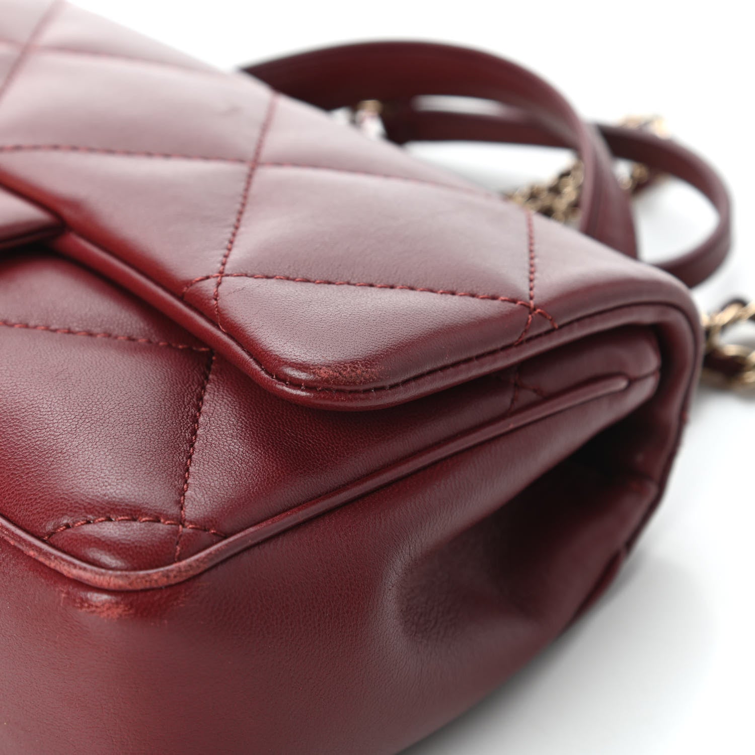 Chanel Lambskin Quilted Small Easy Carry Flap Burgundy 12 of 12