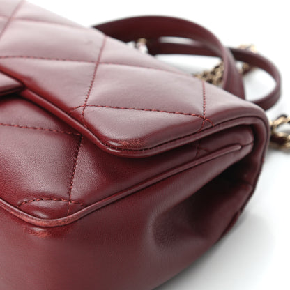 Chanel Lambskin Quilted Small Easy Carry Flap Burgundy 12 of 12