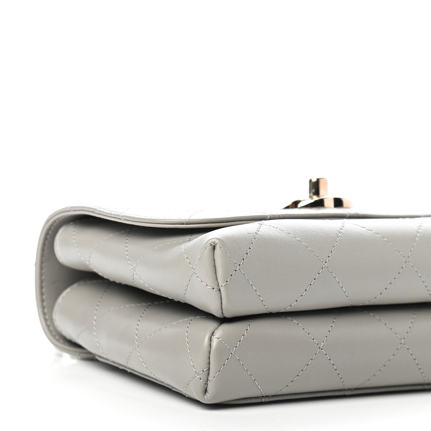 Chanel Calfskin Quilted Small Double Pocket Top Handle Flap Grey 4 of 8