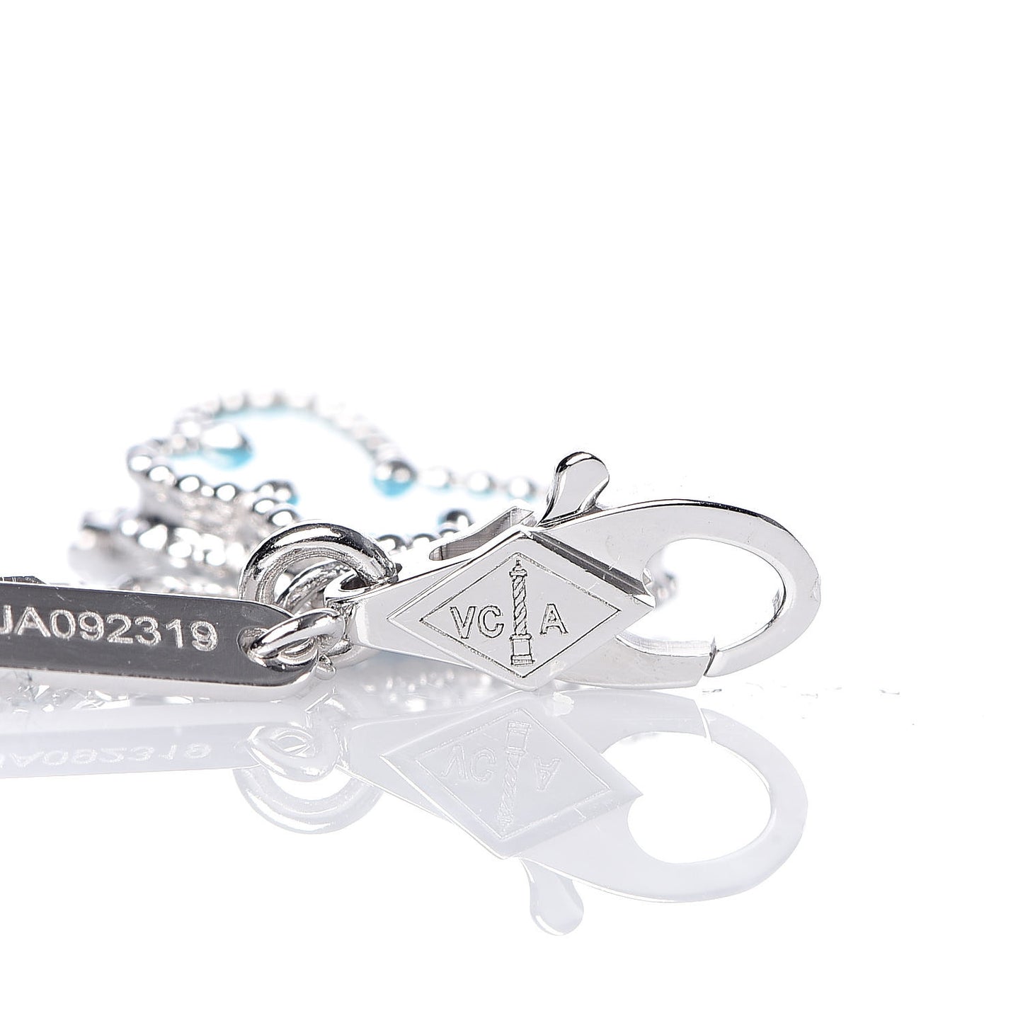 18K White Gold Turquoise Sweet Alhambra Butterfly Bracelet