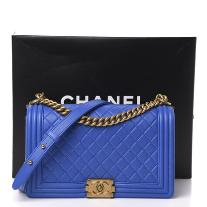 Chanel Lambskin Quilted New Medium Boy Flap Blue 11 of 11