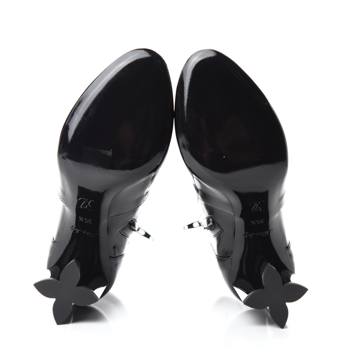 Patent Silhouette Ankle Boots 35.5 Black