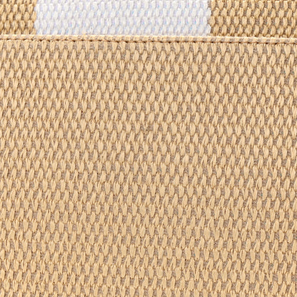 Chanel Straw Raffia Calfskin Striped Medium Deauville Tote Black Beige Ivory 15 of 15